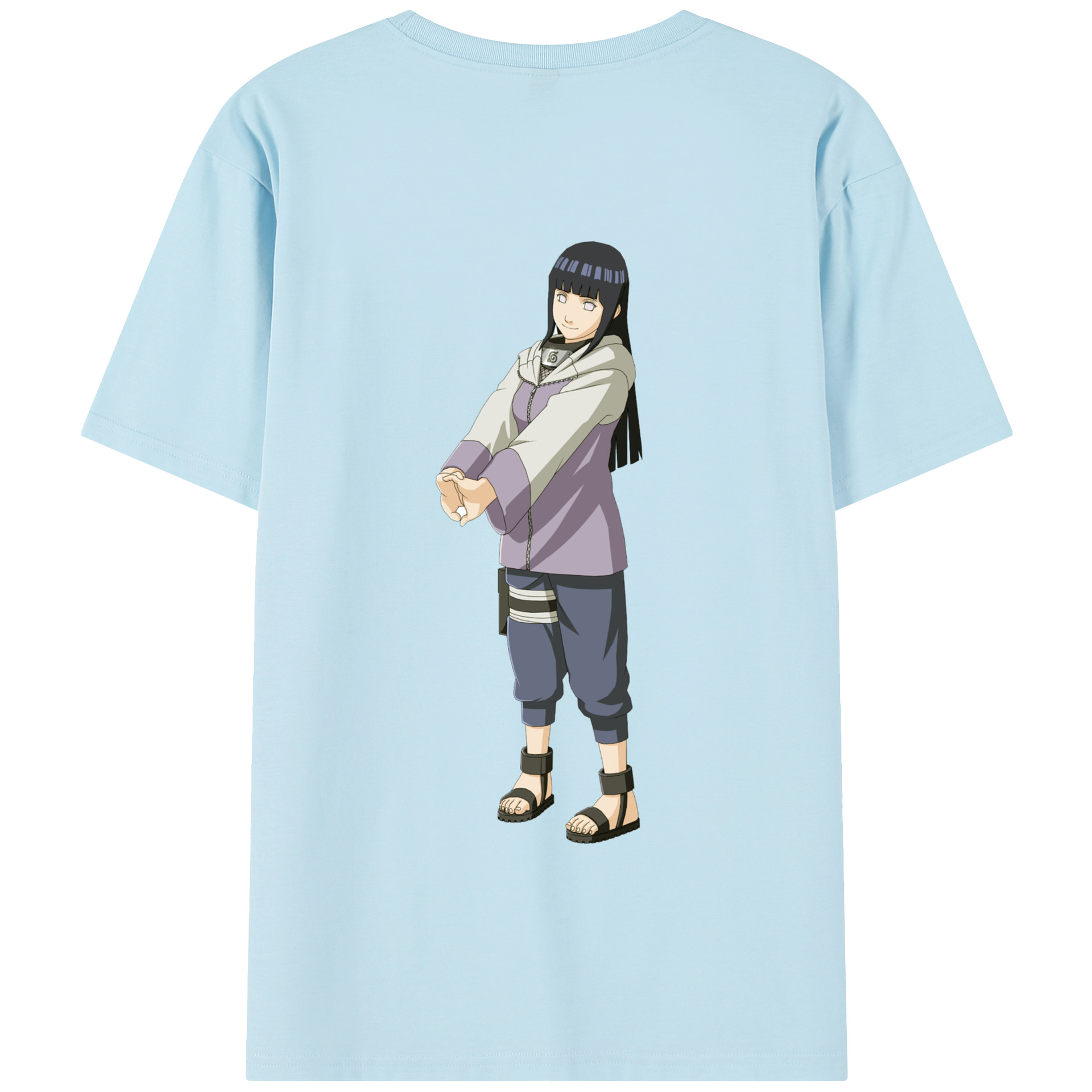 （画像用） NARUTO -ナルト- 日向ヒナタ Hyūga Hinata 綿100％半袖Tシャツ（背面プリント）